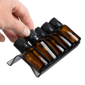 3-Row Plastic Essential Oil Tray (Holds 15 Vials) THREE SHELVES BOTTLES INCLUDED