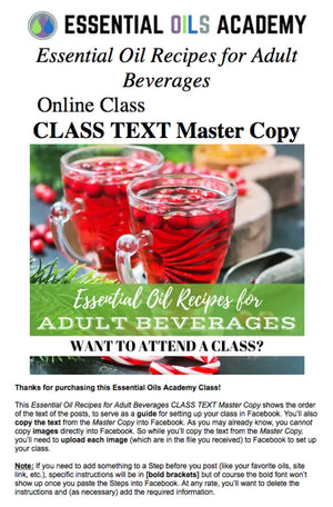 Essential Oil Recipes For Adult Beverages Academy Digital Online Class