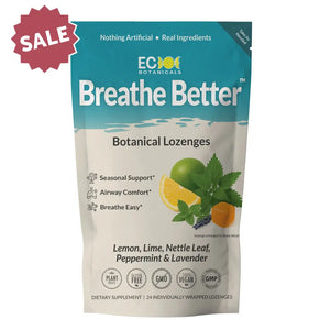 ’Breathe Better’ Botanical Lozenges with Organic Lemon Lime Peppermint Nettle Leaf & Lavender