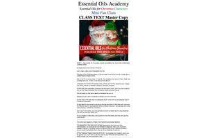 Essential Oils For Christmas Characters Oil Academy Digital Online Class