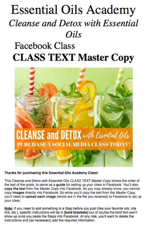 Cleanse And Detox With Essential Oils Oil Academy Digital Online Class