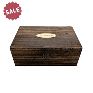 Dōterra Branded Dark Feathergrain Wood Essential Oils Box (Holds 40 Vials)