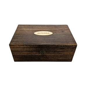 Dōterra Branded Dark Feathergrain Wood Essential Oils Box (Holds 40 Vials)