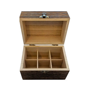 Dōterra Branded Dark Feathergrain Wood Essential Oils Box (Holds 6 Vials)