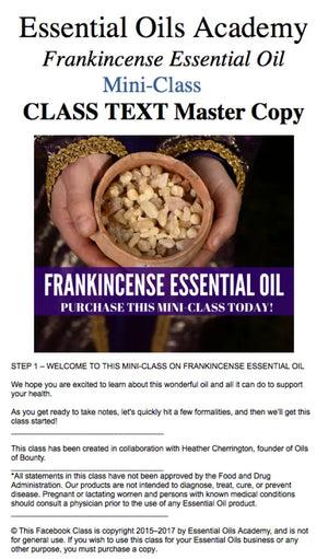 Frankincense Essential Oil Academy Digital Online Class