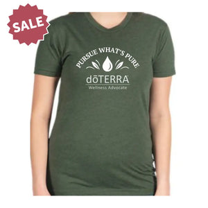 Unisex ’doTERRA® Pursue What’s Pure’ Drop Short-Sleeve Shirt Heather Forest Green / Small (S)