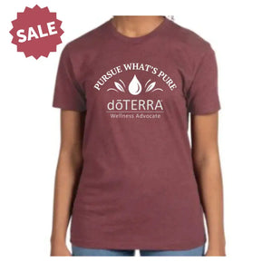 Unisex ’doTERRA® Pursue What’s Pure’ Drop Short-Sleeve Shirt Heather Maroon / Small (S)