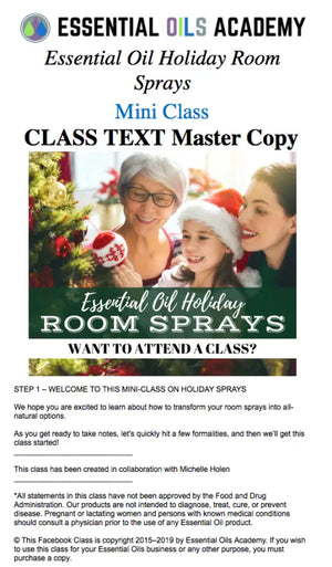 Essential Oil Holiday Room Sprays Academy Digital Online Class