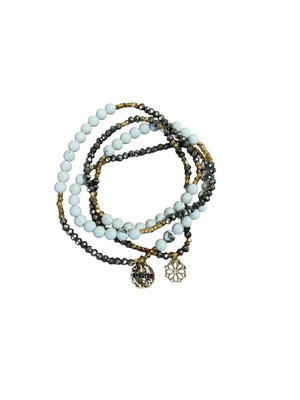 Breathe White Howlite Necklace/Wrap Around Bracelets