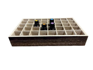 Dark Feathergrain Wood Essential Oils Tray (Holds 40 Vials)