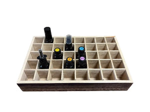 Dark Feathergrain Wood Essential Oils Tray (Holds 40 Vials)