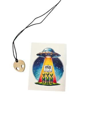 Wooden Diffusing Necklace Alien Head