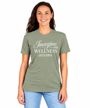 Unisex ’Imagine WELLNESS doTERRA®’ Logo Short-Sleeve T-Shirt - Light Olive / Small (S)