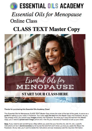 Essential Oils For Menopause Oil Academy Digital Online Class