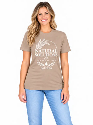 Unisex ’Natural Solutions for Everyday Life doTERRA®’ Logo Short-Sleeve T-Shirt - Heather Tan / Small (S)