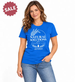 Unisex ’Natural Solutions for Everyday Life doTERRA®’ Logo Short-Sleeve T-Shirt - Heather Cool Blue / Small (S)