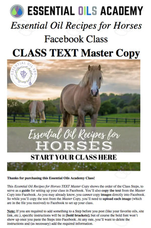 Essential Oil Recipes For Horses Academy Digital Online Class