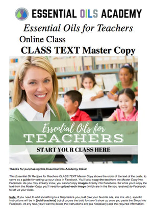Essential Oils For Teachers Oil Academy Digital Online Class