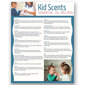 Essential Educators Kid Scents Oil Recipes Chart