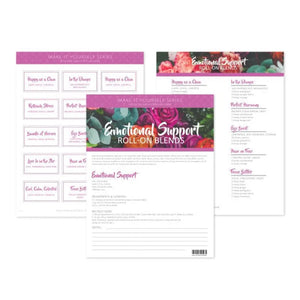 "Emotional Support" Make-It-Yourself Roll-on Recipes and Label Set