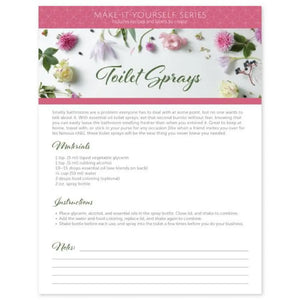 Toilet Sprays Make-It-Yourself Recipes And Labels