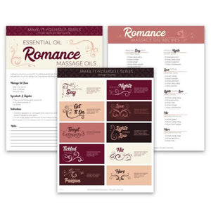 "Romance Massage Blends" Make-It-Yourself Recipes and Label Set