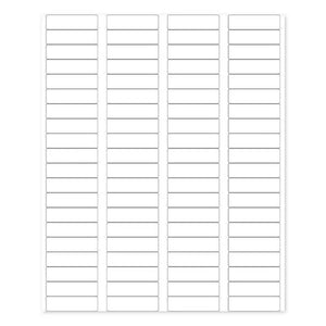 Blank White Laser Printer Labels: 1-3/4 x 1/2" (Sheet of 80 for 5/8 Dram Vials)
