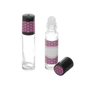 Polka Dot Oil Lock Labels And Lid Stickers For 1/3 Oz. Roll-On Vials (Set Of 33)
