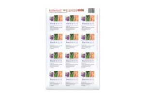 Rollerball Wellness Waterproof Labels (Sheet Of 10 Or 12) Black & Blue Blend