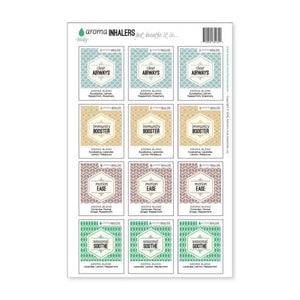 "Aroma Inhalers" Waterproof Label Sets (Sheets of 12)
