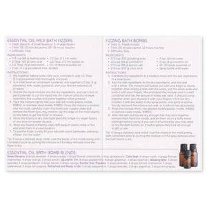 Essential Oil Bath Bomb Recipes Cards (Pack Of 10)