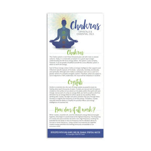 Chakras Crystals And Essential Oils Reference Cards (Pack Of 25)