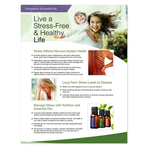 "Chiropractic & Essential Oils: Live a Stress-Free & Healthy Life" 2-Page Foldout (Pack of 25)