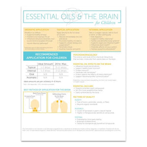 "Essential Oils and the Brain for Children" 2-Page, Foldout Guide (Pack of 25)
