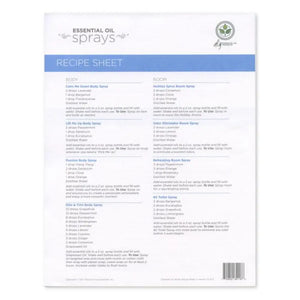 Do-It-Yourself Essential Oil Sprays Recipe Sheet Tear Pad (25 Sheets)