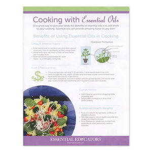 "Cooking with Essential Oils" Handout (Pack of 25)