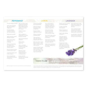 How To Use Essential Oils: Peppermint Lemon And Lavender Brochure (Pack Of 25)