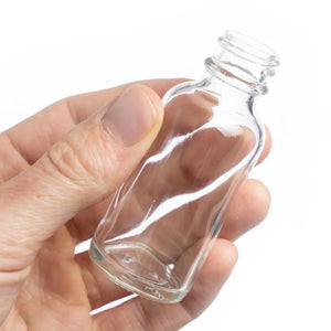 1 Oz. Clear Glass Boston Round Bottle (20-400 Neck Size)
