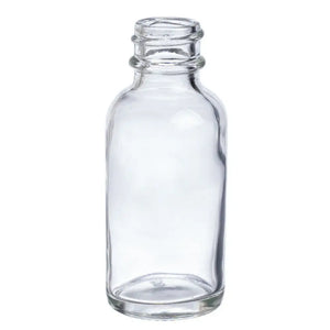 1 oz. Clear Glass Boston Round Bottle (20-400 Neck Size)
