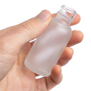 1 Oz. Frosted Glass Boston Round Bottle (20-400 Neck Size)