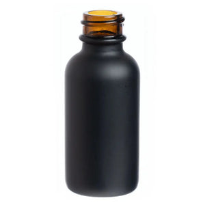 1 oz. Black Glass Boston Round Bottle (20-400 Neck Size)