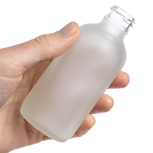 4 Oz. Frosted Glass Boston Round Bottle (24-400 Neck Size)