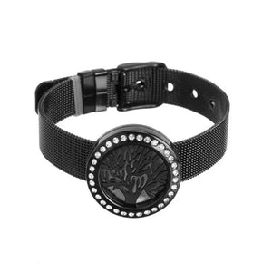Interchangeable Design Stainless Steel Crystals Locket Mesh Diffusing Bracelet