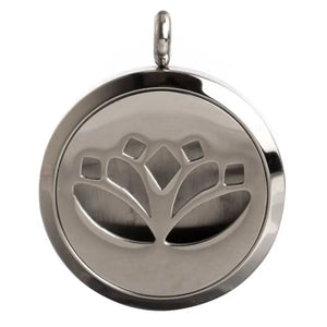 Stainless Steel Lotus Flower Locket Diffusing Necklace