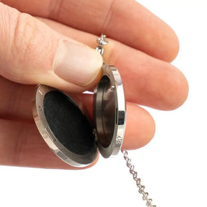 Stainless Steel Lotus Flower Locket Diffusing Necklace