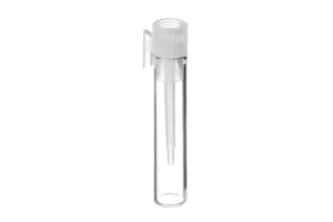 1/6 dram Clear Glass Sample Vials and Dabber Caps with Clips (Pack of 12)