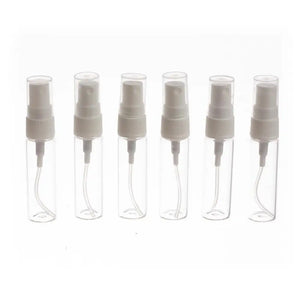 5 Ml Clear Glass With White Misting Spray Tops (Pack Of 6)