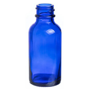 1 oz. Blue Glass Boston Round Bottle (20-400 Neck Size)