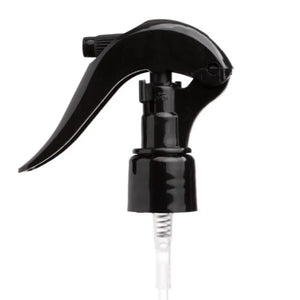 Black Trigger Sprayer for 1 and 2 oz. Glass Bottles and 2 and 4 oz. Plastic Bottles (20-410 Neck Size)