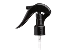 Black Trigger Sprayer for 1 and 2 oz. Glass Bottles and 2 and 4 oz. Plastic Bottles (20-410 Neck Size)